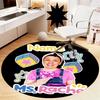 Custom Name Ms. Rachel Printed Round Rug Carpet Chair Rug Area Rug Entryway Doormats,for Office Chair Living Room Bedroom Kitchen Room.