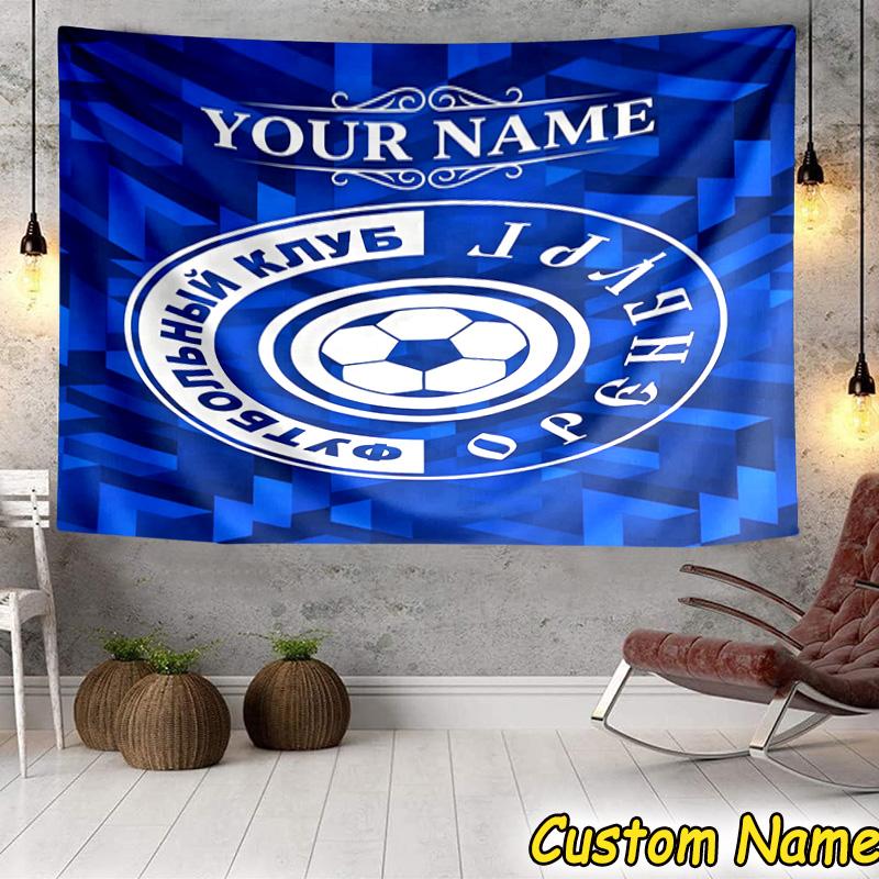 Custom Name Football Club Orenburg Emblem Tapestry Room Decoration Wall Hanging for Living Room Bedroom, dormitory, Birthday and Christmas gifts