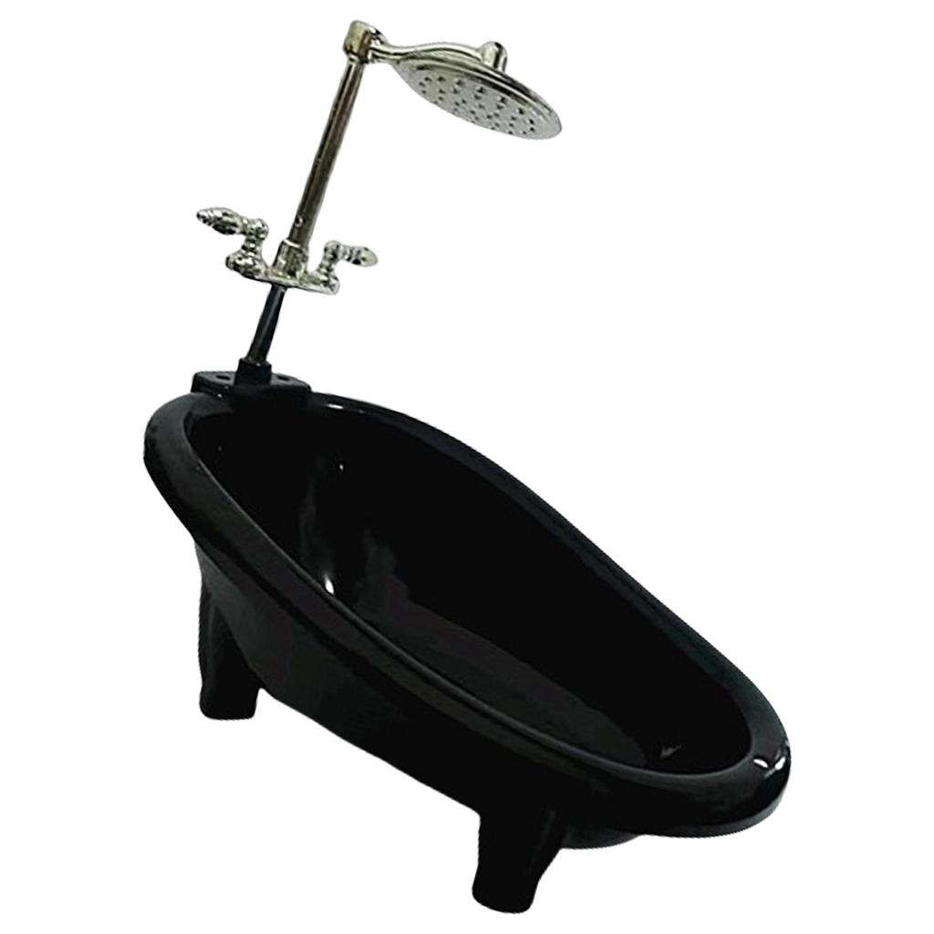 Sharplace 1/12 Scale Miniature Dollhouse Bathtub for Creative Play and Decoration Bathroom Props