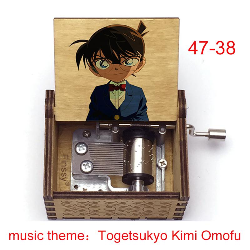 Vintage Hand Crank Detective Conan Togetsukyo Kimi Omofu Music Box Engraved Toys Kids Birthday Return Gift
