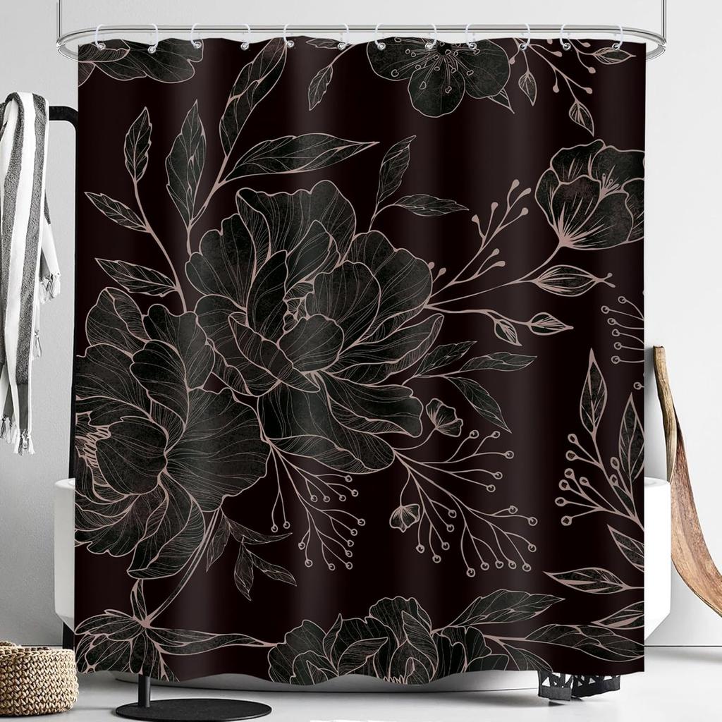 Деревенская шторка для душа «Медвежья хижина», дизайн «Западный лодж, горное животное», водонепроницаемый полиэстер с крючками