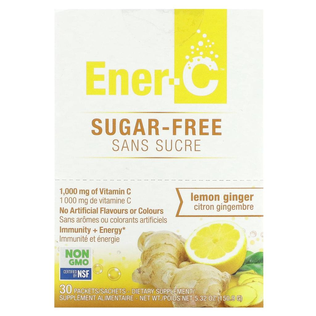 Ener-C Vitamin C Drink Mix, Sugar-free, Lemon Ginger, 1,000mg, 30 Packs