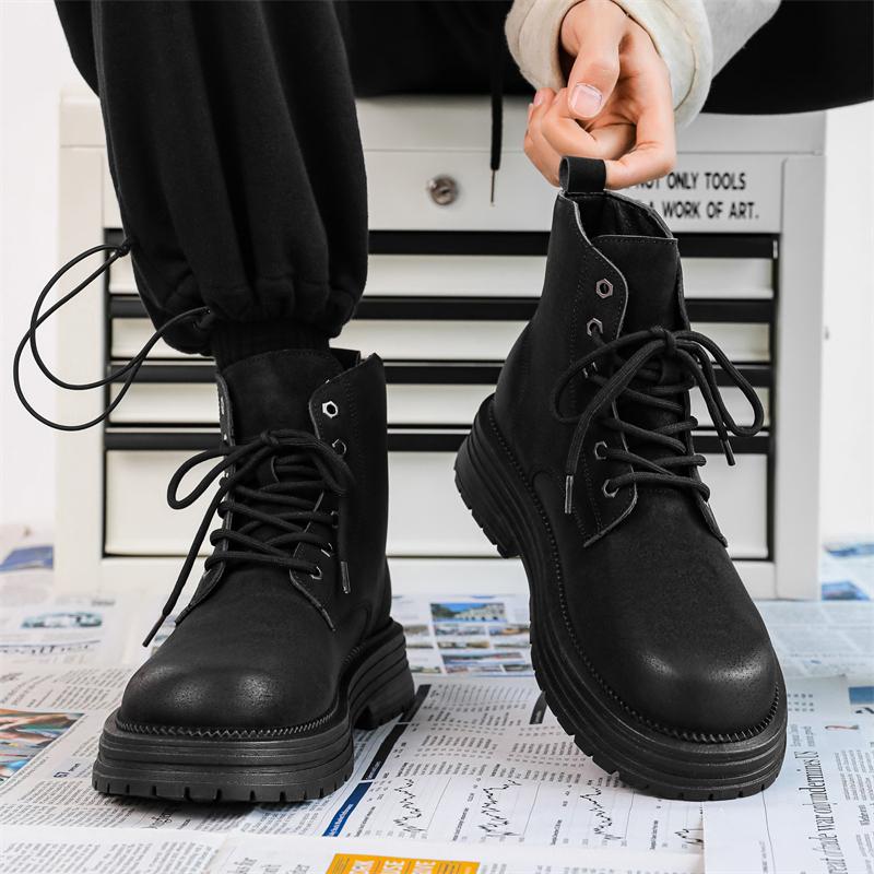 Ботинки Martin мужские весенние высокие ботинки ретро британский стиль для отдыха локомотив кожаные ботинки для отдыха на открытом воздухе водонепроницаемые и нескользящие ботинки из ревеня