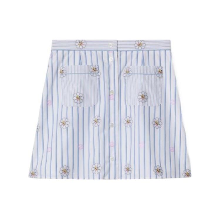 (WMNS) Gucci Interlocking G And Flower Print Skirt 'White Light Blue' Women's 781768-ZAQFC-9241