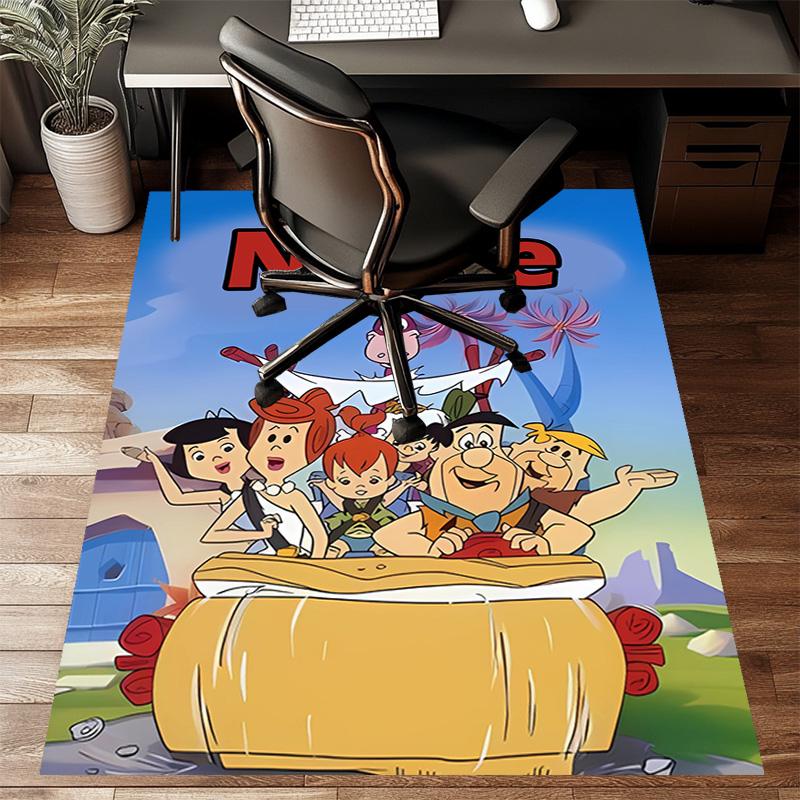 Custom Flintstone Mat Personalized Name, Polyester Washable Indoor Entryway Rug, Gift for Christmas, Easter, Thanksgiving Day