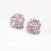 Sace Gems Copper Alloy Cherry Blossom Earrings Female Fashion Pink Crystal Earrings Simple and Sweet Ornaments