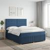 Box Spring Bed with Mattress and Headboard Blue 160 x 200 cm Fabric