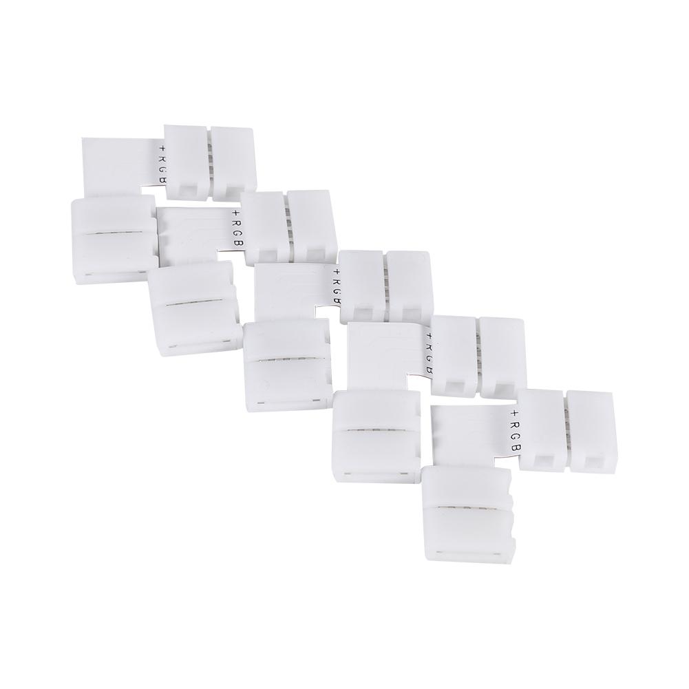 5Pcs L Shape 4pin 10mm Solderless Corner Connectors Adapters For RGB 5050 LED Strip Lights