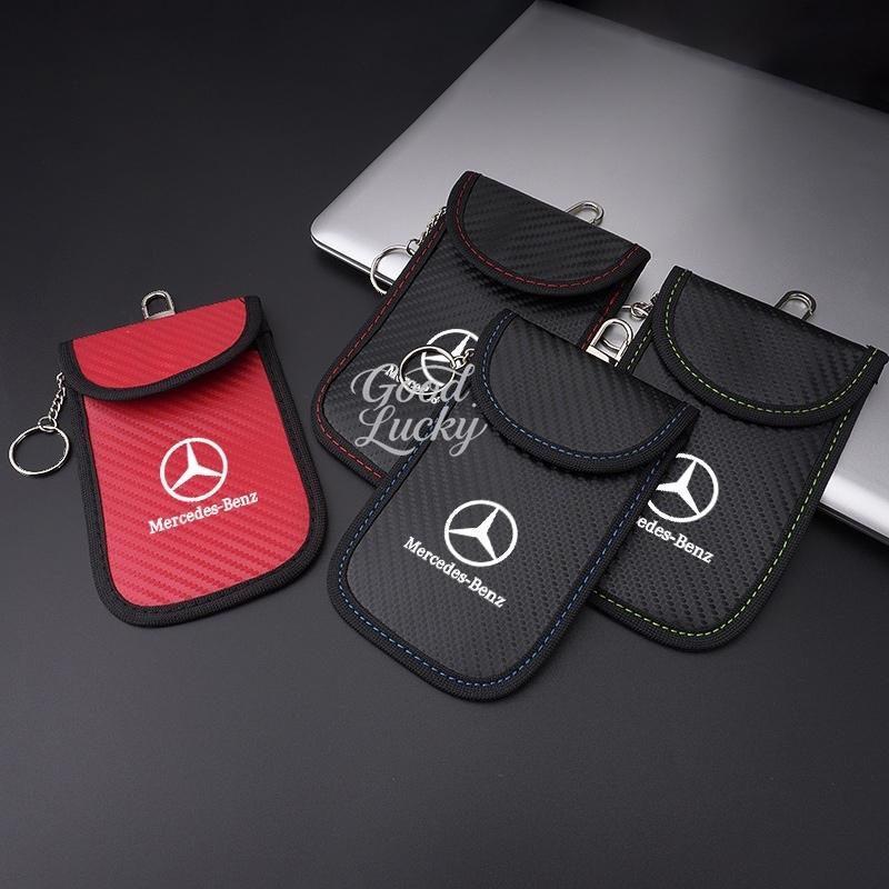 CRW1 Car Key Case Anti-Theft Signal Blocker Bag Car RFID Shielding Pocket Pouch For Mercedes Benz 2022 C S Class W206 W223 S350 C260