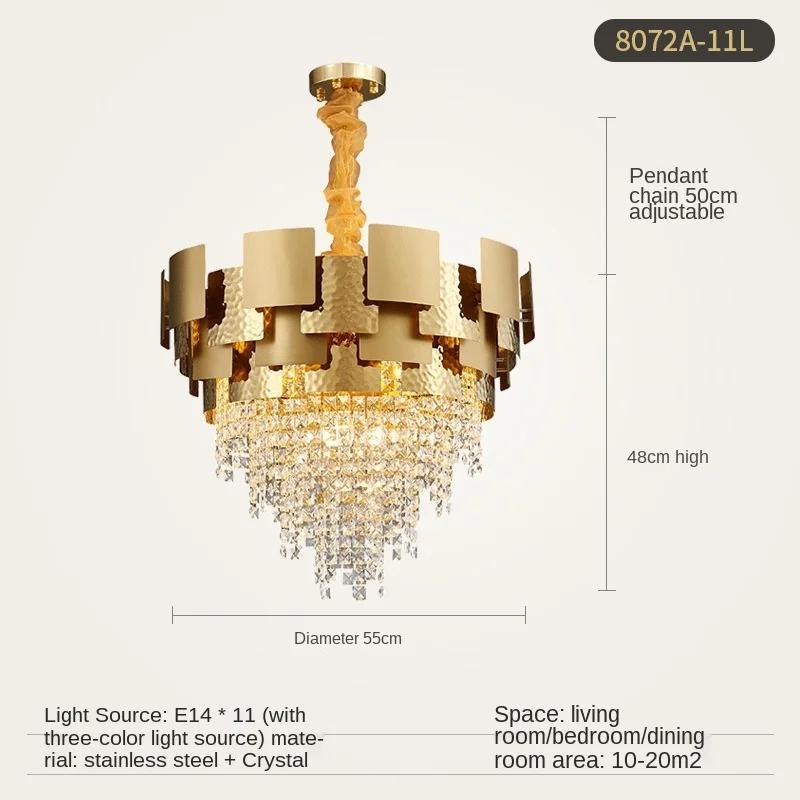 Светодиодные подвесные светильники e14 Postmodern Golden Crystal из нержавеющей стали. Подвесной светильник, подвесной светильник Lampen Lustre для фойе