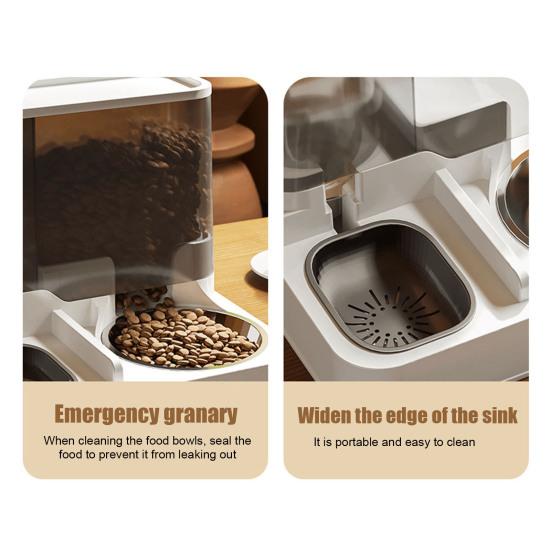 Automatic Cat Feeder 2-in-1 Pet Food Feeder And Water Dispenser with Stainless Steel Bowl for Small Medium Cats And Dogs