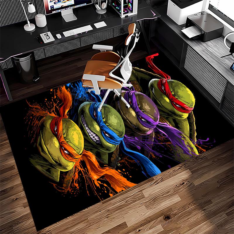 1pc Teenage Mutant Ninja Turtles Print Area Rug - Soft,Washable Non-Slip Indoor Mat for Office Chairs,Living Room,Home Office Decorative Rug