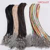 10 Pcs/lot Dia 1.5mm Real Leather Cord Necklace With Clasp Adjustable Braided Rope For Jewelry Making DIY Necklace Bracelet