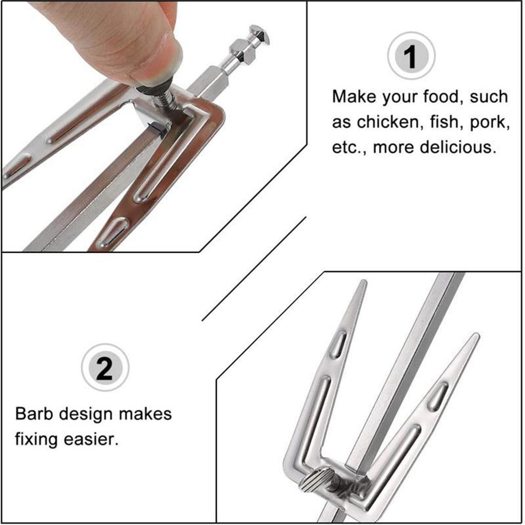 Вилки для гриля из нержавеющей стали, шампуры для мяса, вертел для барбекю, вращающаяся универсальная стойка для вертела для барбекю на открытом воздухе