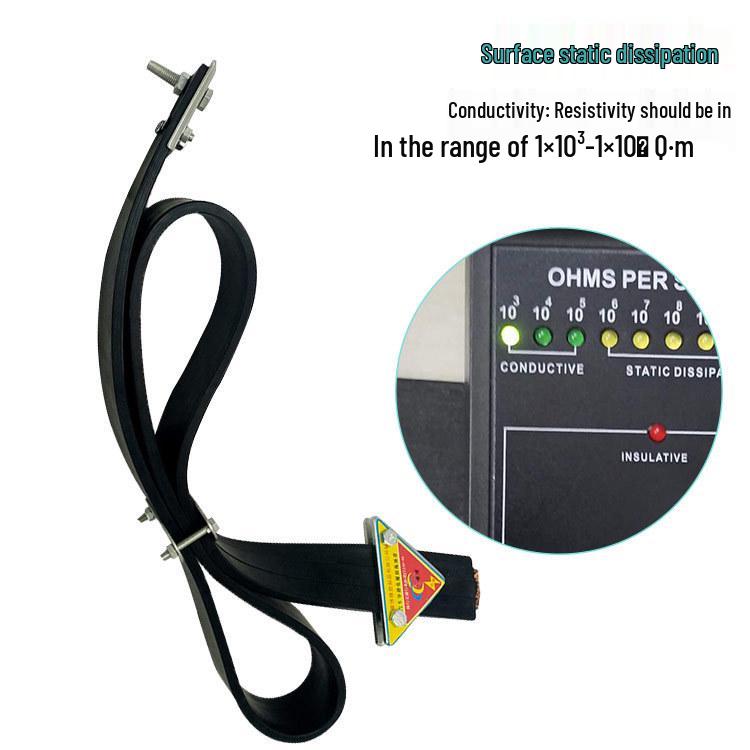 160cm Anti-static Rubber Grounding Strap for Dangerous Goods Vehicles & Oil Tankers - Anti-freeze & Anti-crack Static Strip