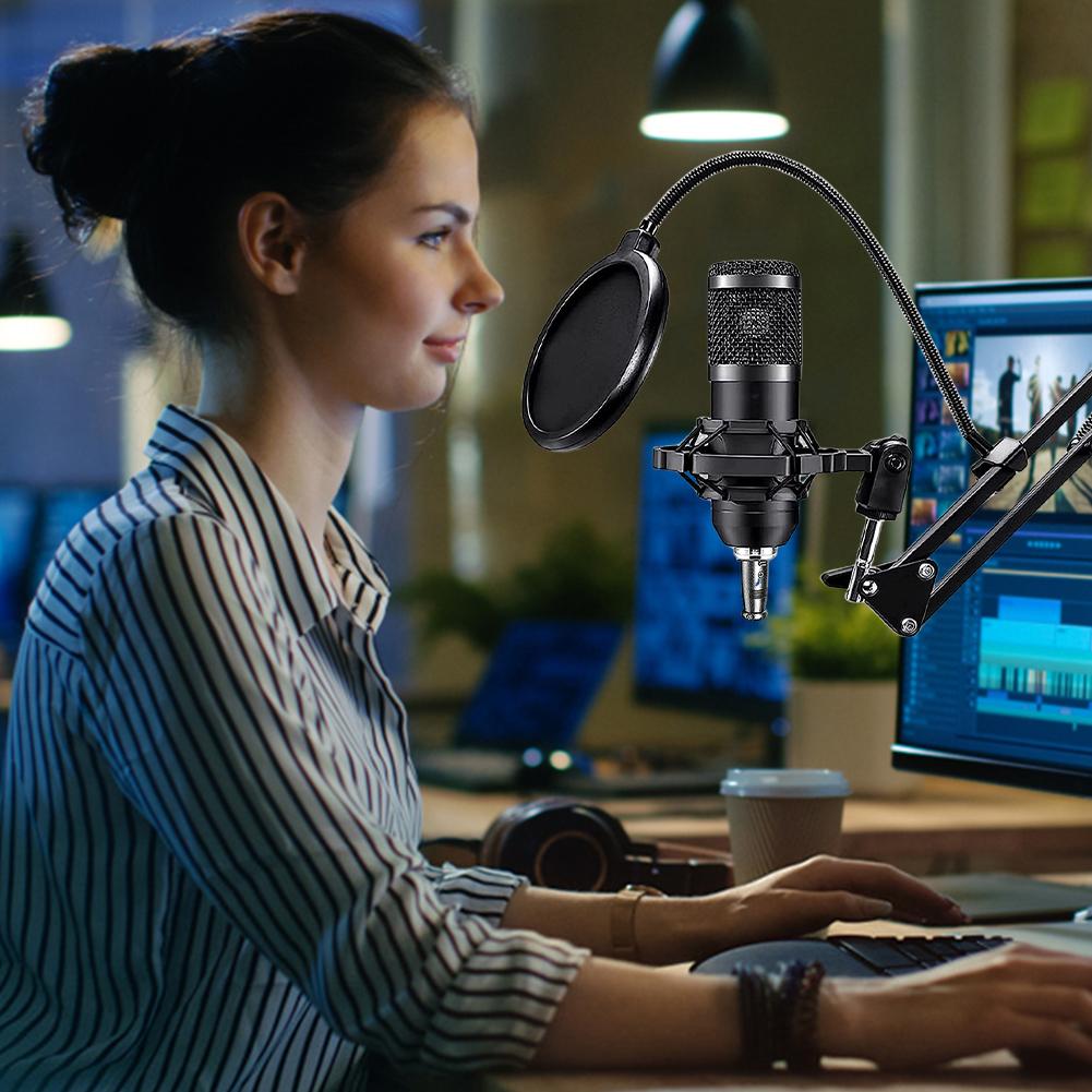 V8 Live Sound Card Podcast Equipment Live Broadcast DJ Device with BM800 Microphone Set For Music Recording Live Streaming