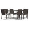 VidaXL Garden Dining Set 7 Pcs Cushions Wicker Steel 3186962