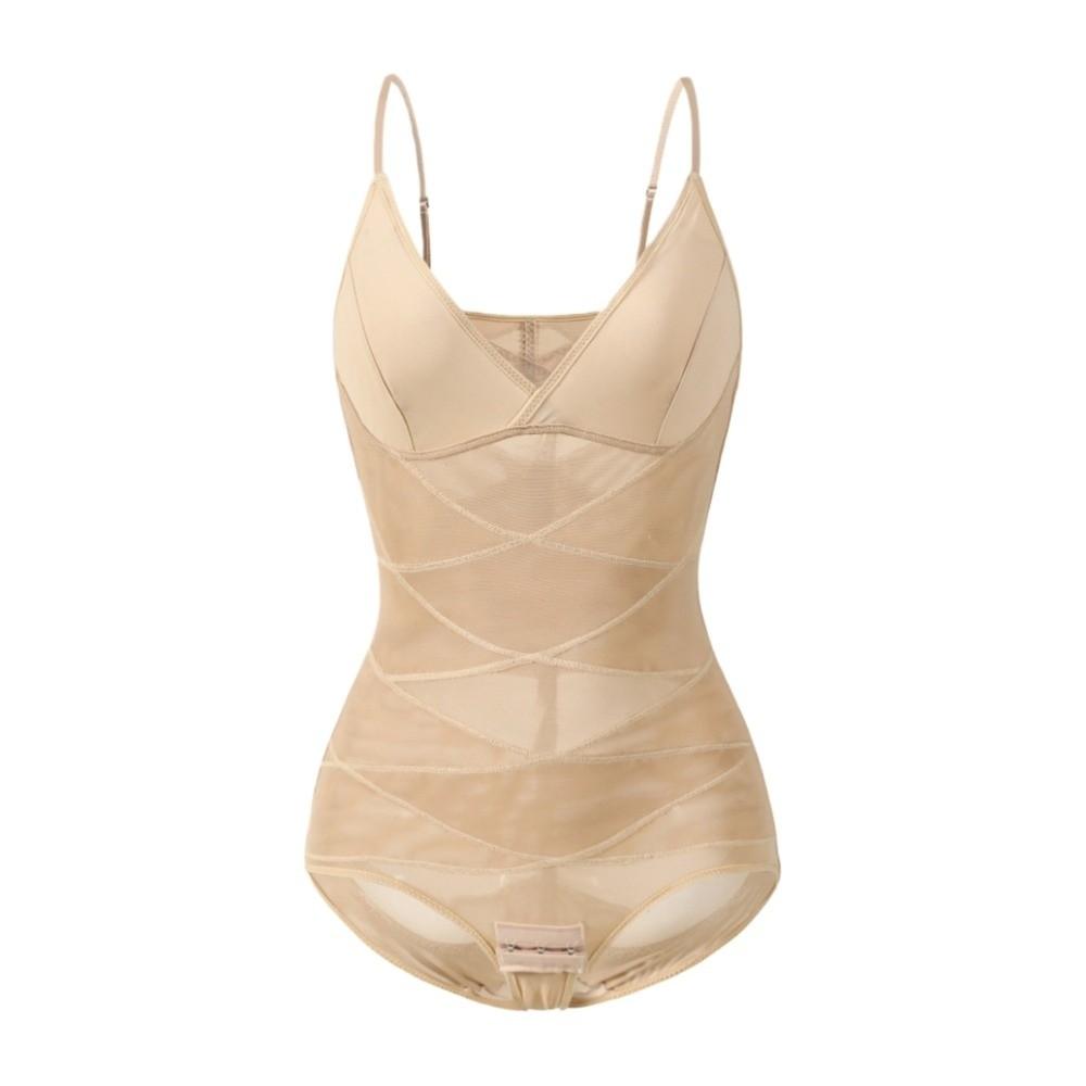 Belly Contracting Cross Belt Body Shapers Seamless Mesh Transparent Bodysuit  Girls