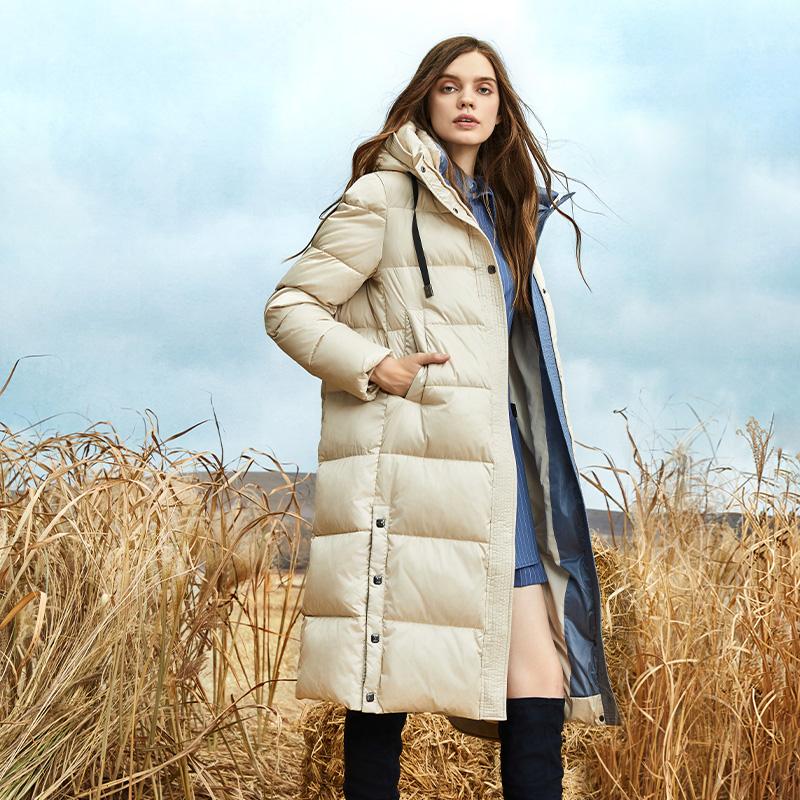 JAZZEVAR зимнее удлиненное хлопковое пальто, однотонное теплое уличное повседневное хлопковое пальто, хлопковая куртка с капюшоном