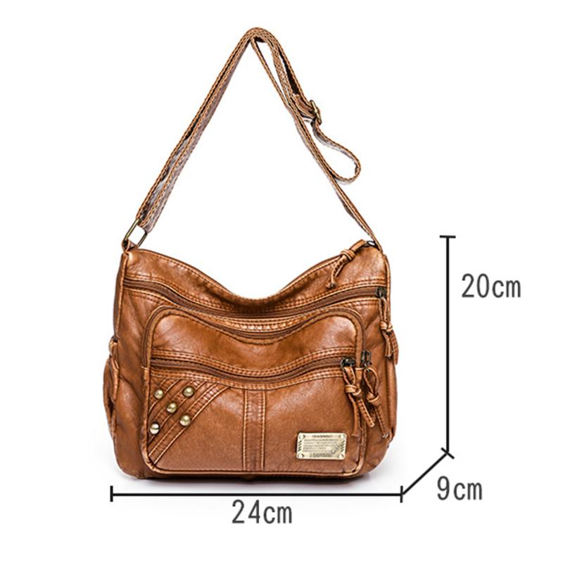Сумки на плечо для женщин, винтажные сумки через плечо, роскошные женские сумки высокого качества, большая вместительность, коричневая женская мягкая сумка-шоппер