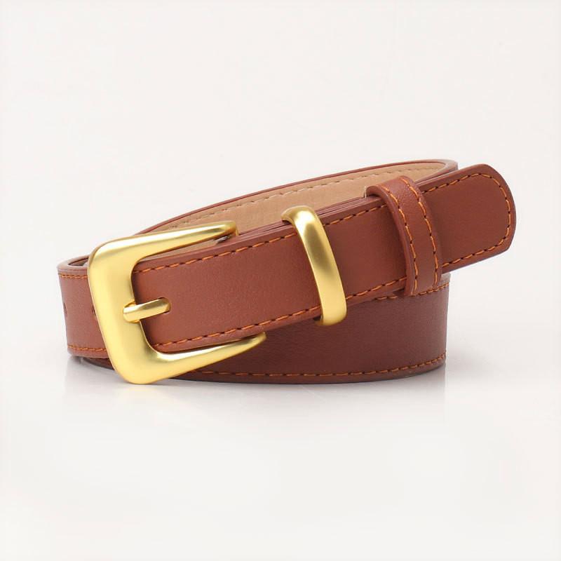 Stylish Faux Leather Belt For Women With Alloy Pin Buckle Elegant Casual Waist Accessory