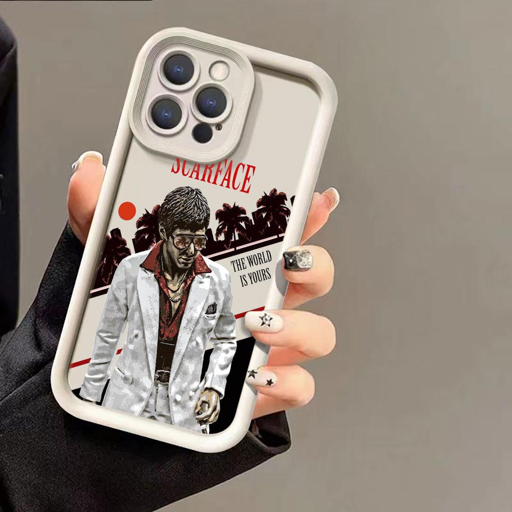 Liquid Silicone Cases For iPhone 15 14 13 12 11 Pro Max 7 8 16 X XS 14 15ProMax Phone Case Scarface 1983 film Al Pacino Covers