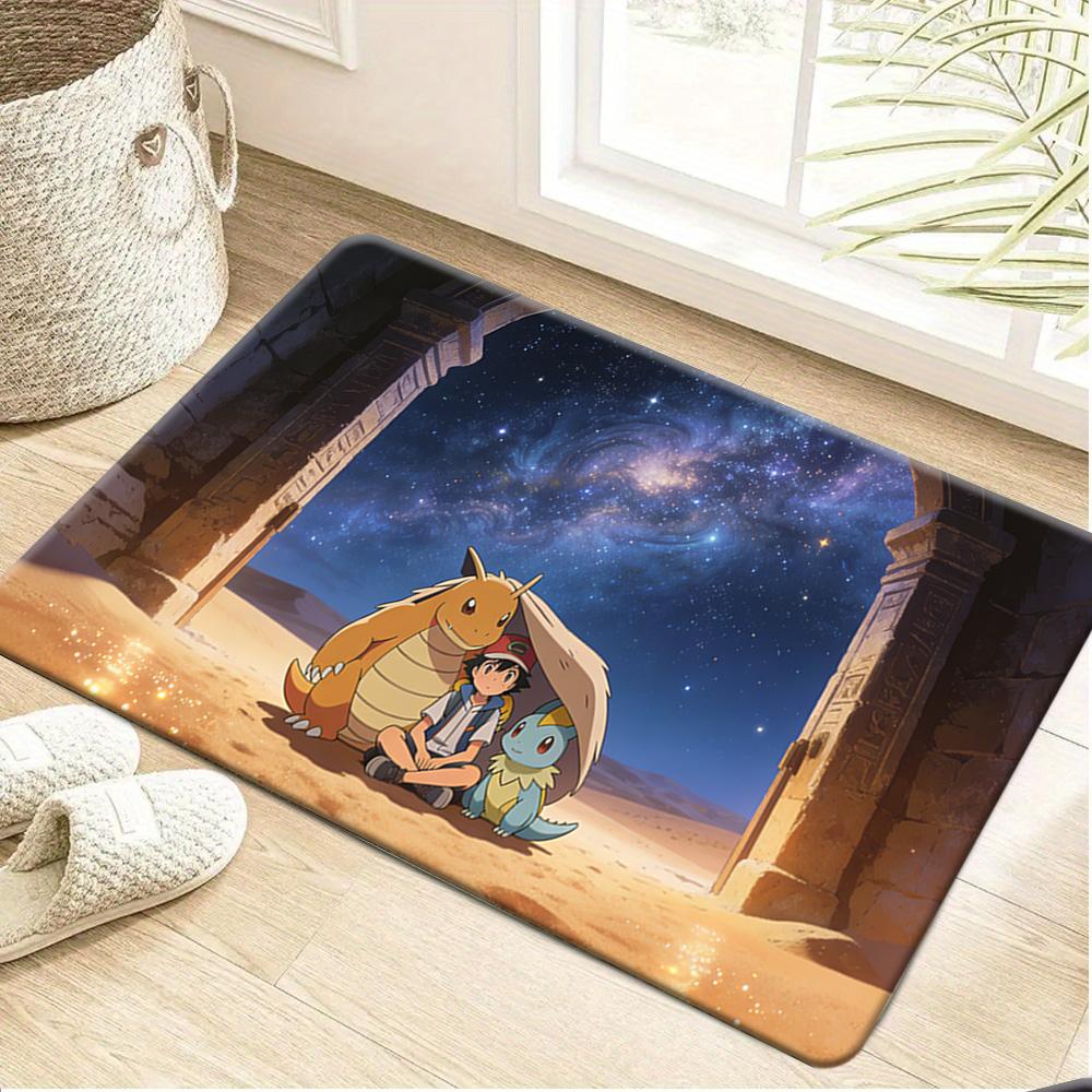 Pokemon Riolu Cool Action Print Non-Slip Doormat, Absorbent Floor Mat for Home Decor