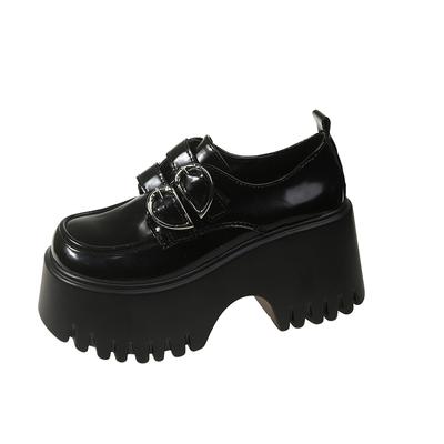 Модные туфли Лолиты 8,5 см Женские туфли Мэри Джейн на шнуровке Лоферы Девушки Студенческая форма Высокий каблук Платформа Офисная обувь Косплей Женская обувь