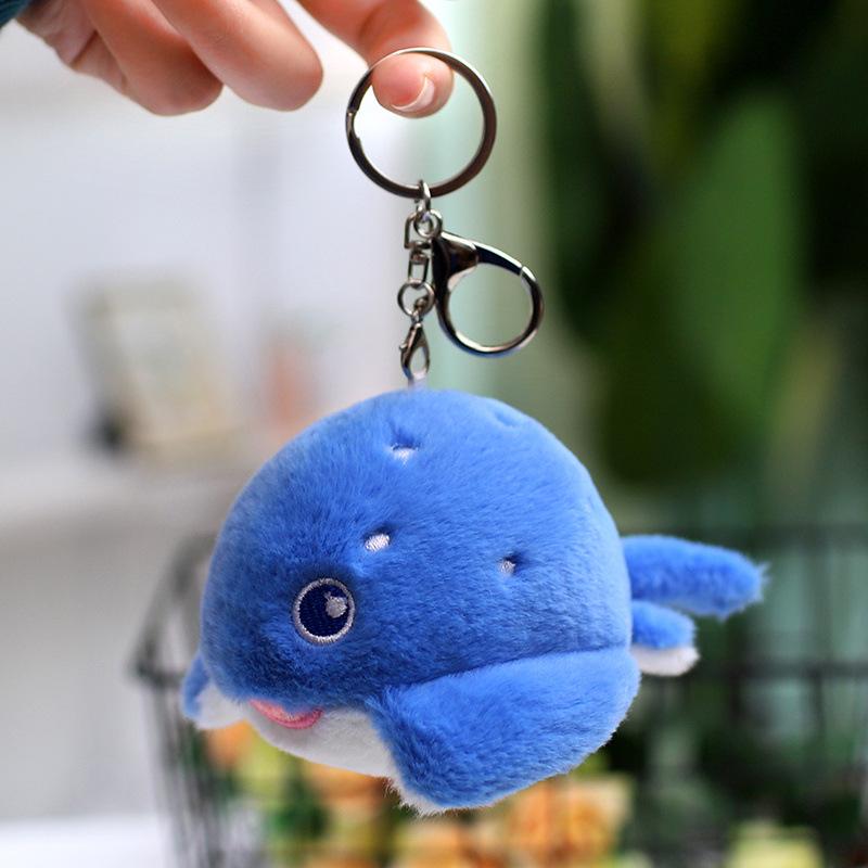 Soft Sea Animal Plush Keychain, 5 Pack Ocean Marine Stuffed Animals Keyring Decor, Dolphin Shark Orca Seal Beluga Gifts
