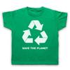 ПЕРЕРАБОТКА СПАСИ ПЛАНЕТУ ЭКОЛОГИЧЕСКОЕ СОЗНАНИЕ РЕТРО ДЕТСКАЯ ДЕТСКАЯ ФУТБОЛКА