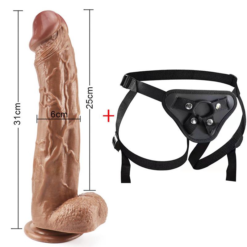 MoDi Ремень на фаллоимитатор, реалистичный пенис, мягкий огромный член, страпон на присоске, анальные секс-игрушки для женщин, лесбийская мастурбация