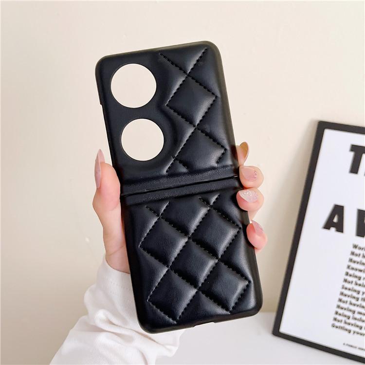 Применимо к чехлу-книжке с ромбовидной текстурой для Huawei P50 Pocket, чехол для мобильного телефона с раскладывающимся экраном вверх-вниз, жесткий чехол из ПУ, защитный чехол, Япония и Южная Корея