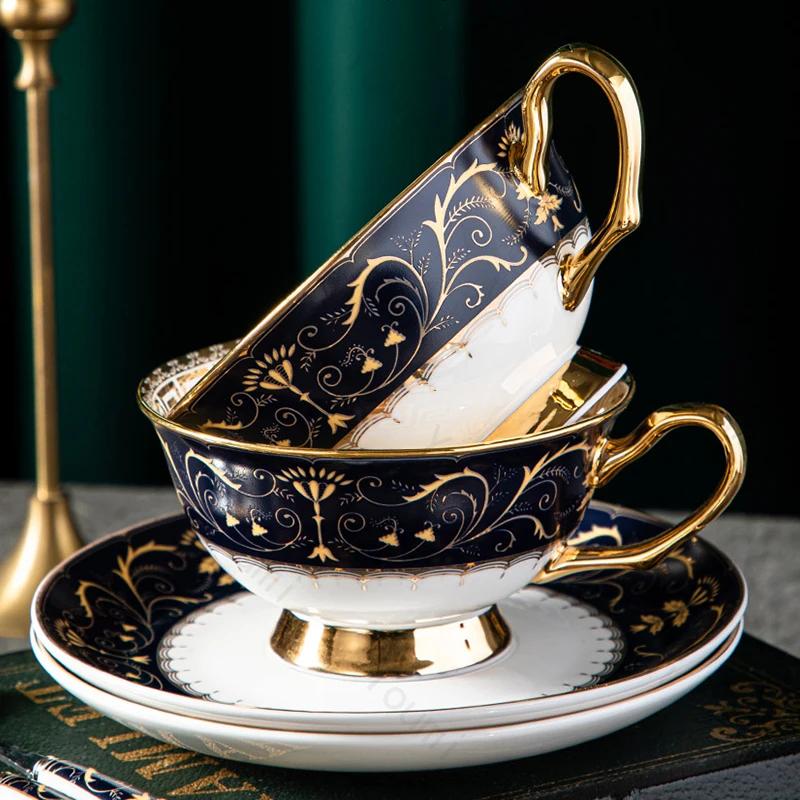 Винтажные кофейные чашки во французском стиле, легкие, роскошные, высококачественные керамические чашки и тарелки, изысканная посуда для послеобеденного чая, чайные чашки в подарок