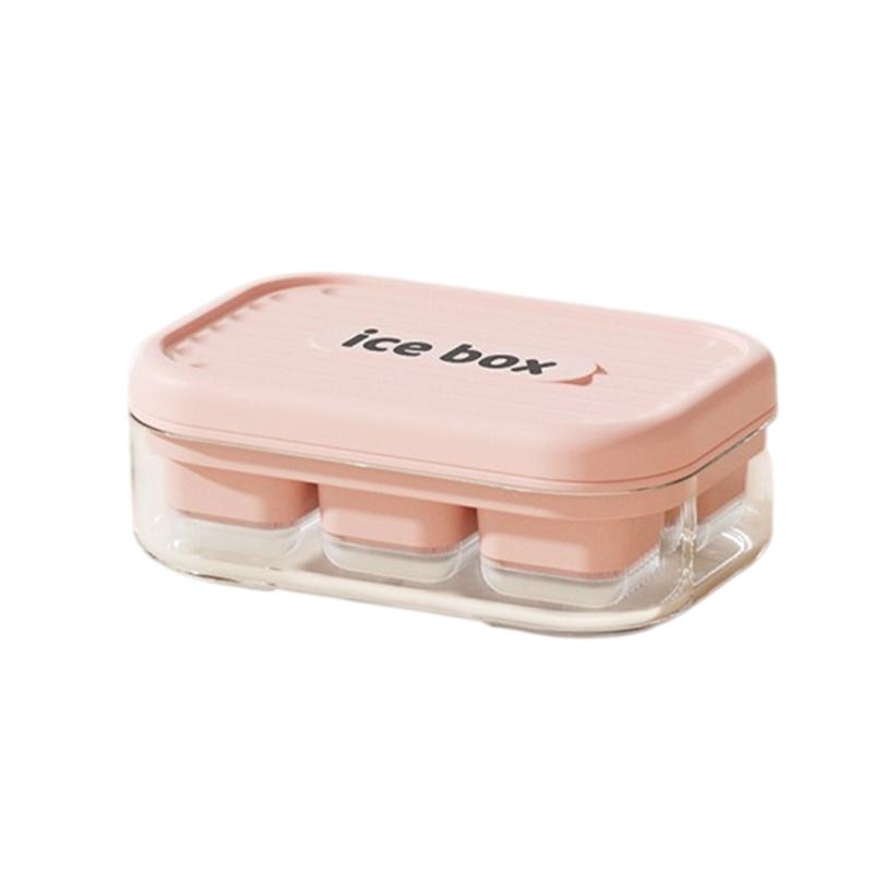 6 Grids Ice Cube Tray With Lid Mini Ice Cube Mold Easy-Release Ice Mould With Removeable Lid Ice Making Mold Diy Ice Cube Tray