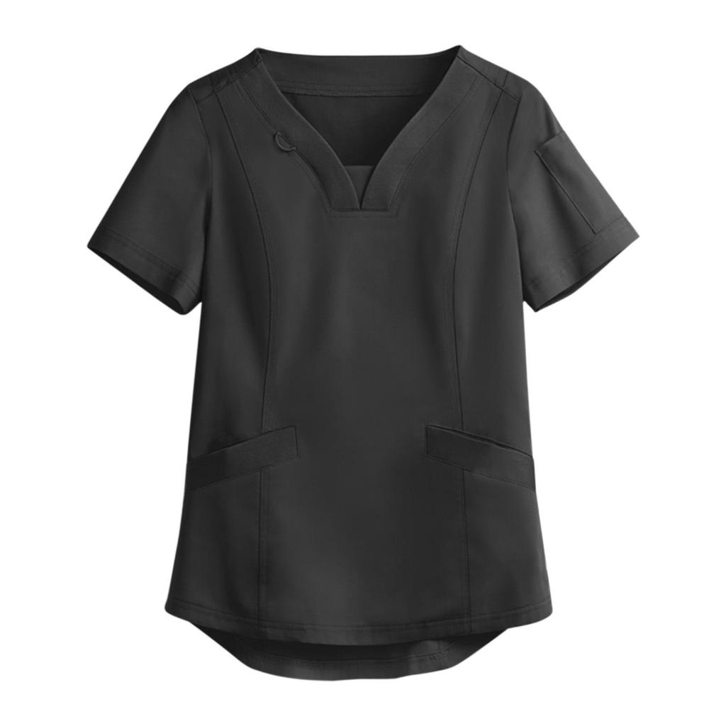 Women's Short Sleeve Scrub Top - Nurse/Surgeon Workwear T-Shirt Gown