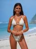 1011 European and American new sexy bikini three-piece gauze skirt swimsuit bikini neck swimsuit explosion