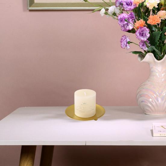 Candle Holder Anti-rust Wedding Props Good-looking Sturdy Creative Novelty Iron Golden Color Black Candle Tray Household Supply