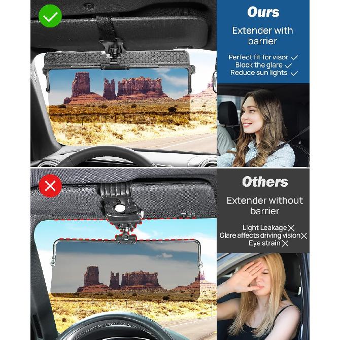 JOYTUTUS Поляризованный удлинитель козырька для автомобиля, улучшенный регулируемый удлинитель козырька автомобиля, блокиратор солнца, УФ400, защита от бликов, рассеянного света, УФ-лучей