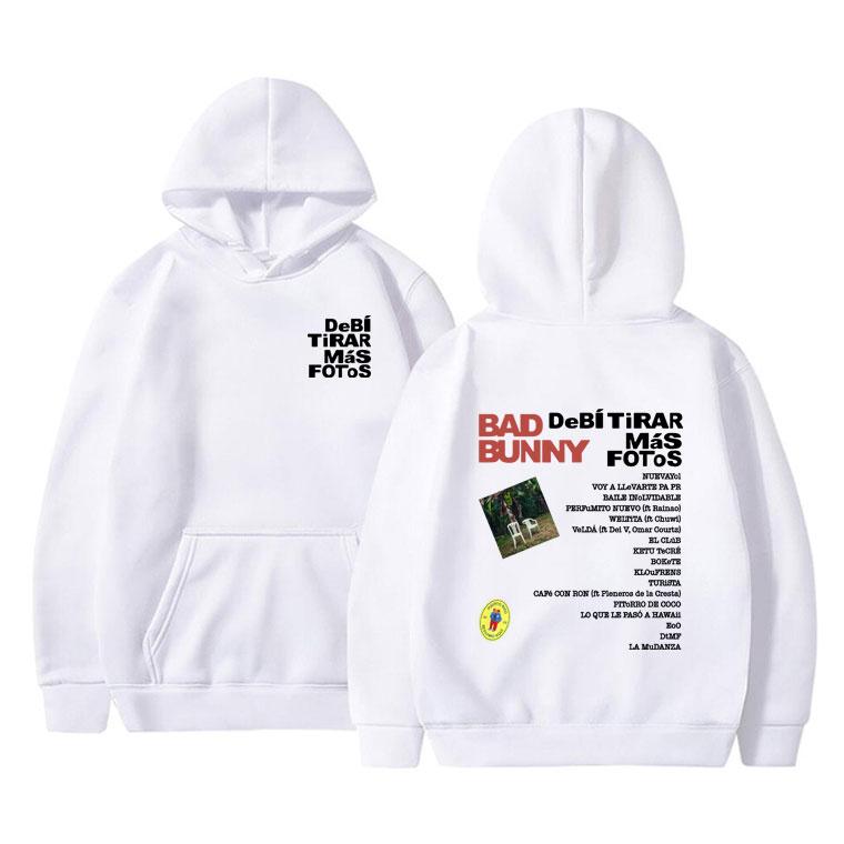 Горячий рэпер Bad Bunny 2025 Новый альбом Debi Tirar Mas Fotos DTMF Худи Мужчины Женщины Мода Оверсайз Пуловер Мужской Винтажные Худи