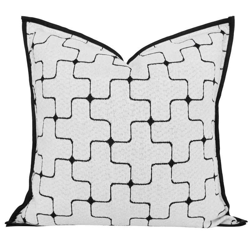 Французская мода клетчатые наволочки высокого класса роскошные современные квадратные наволочки для подушек в фермерском стиле для декора скамейки дивана дивана