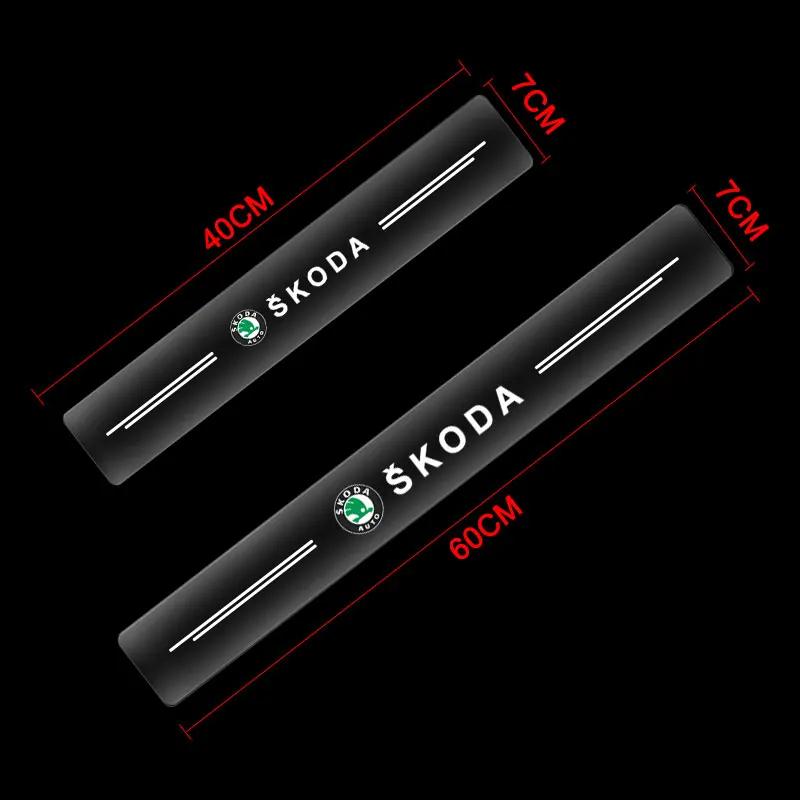 VMAD6 Car Threshold Protector Transparent Decorative Badge 3D Sticker For Skoda Octavia Superb Rapid Kodiaq Karoq Fabia Kamiq Roomster