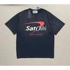 Мужская свободная хлопковая футболка с принтом Streetwear Hip Hop Винтажная стираная с коротким рукавом
