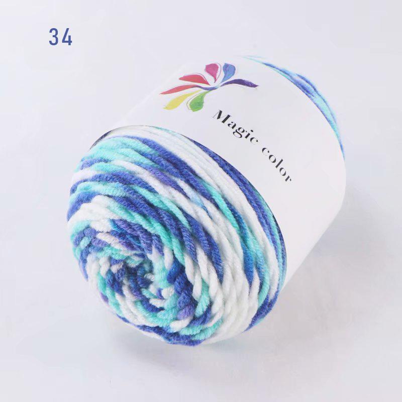 50 г/моток Взрослый шарф Разноцветное секционное крашение 8 нитей Хлопковая пряжа Пряжа Сделай сам Ручное вязание