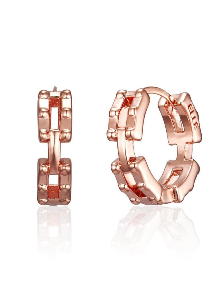 [ELLE Jewelry] 14K Simple Two Square One-Touch Earrings ELGPEE553