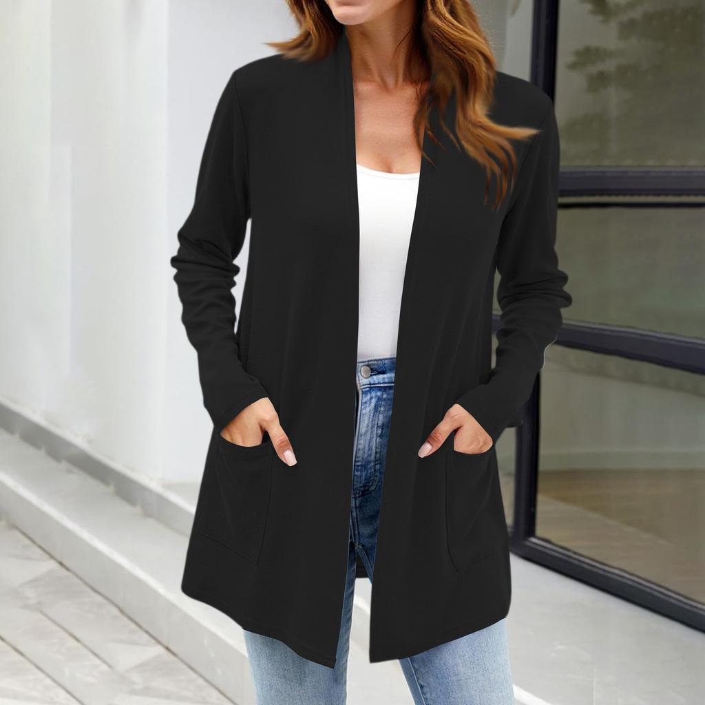 Women's Lightweight Cardigan Sweaters Open Front Long Sleeve Casual Loose Thin Cardigans With Pockets