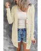 Azura Exchange Beige Open-Front Buttons Cardigan