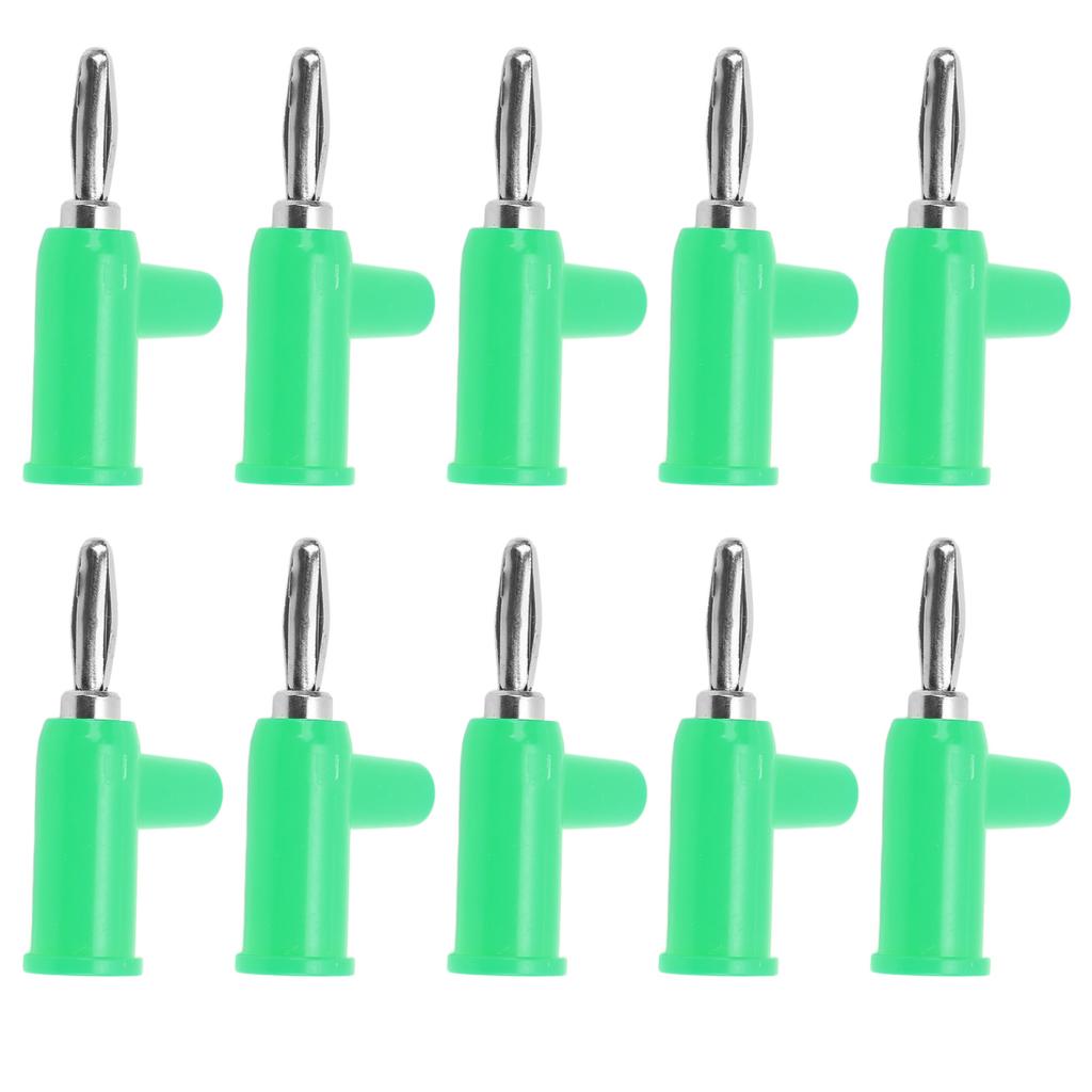 10pcs Stackable Banana Plug 4mm/0.2in Solderless Brass Standard Size Stackable Banana Connector for