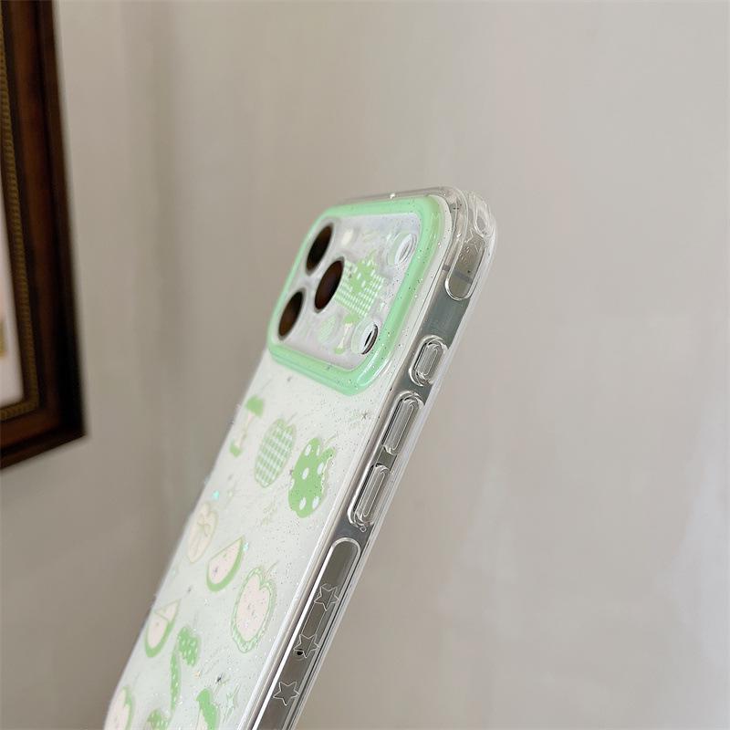 Зеленое яблоко Подвеска для iPhone 17, 16 Pro Max, 15, 14 Чехол для телефона - Свежий и Блестящий
