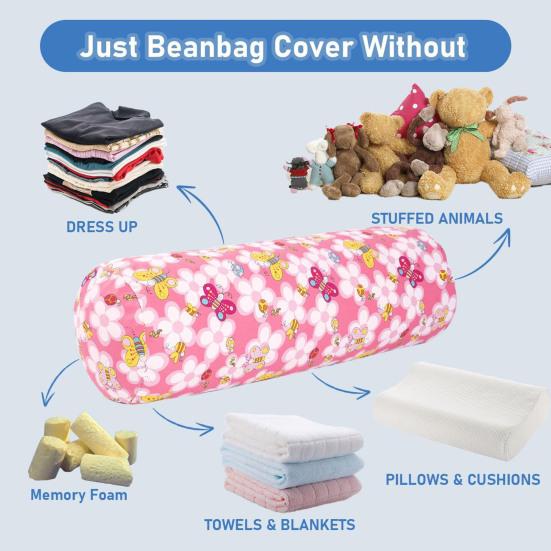 Хранение мешка для плюшевых игрушек, органайзер для мягких игрушек из холста, чехол для мешка для плюша на молнии, сумка для хранения кресла-мешка для детей, плюшевые игрушки, пена с эффектом памяти