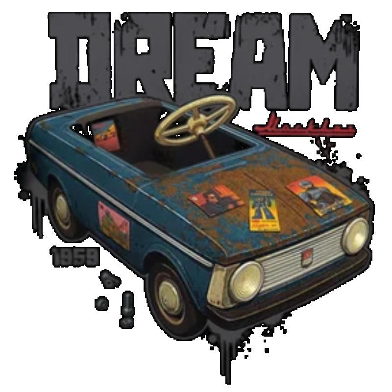 Оверсайз футболка черная с принтом Dream Car Уличный стиль Повседневная одежда для мужчин